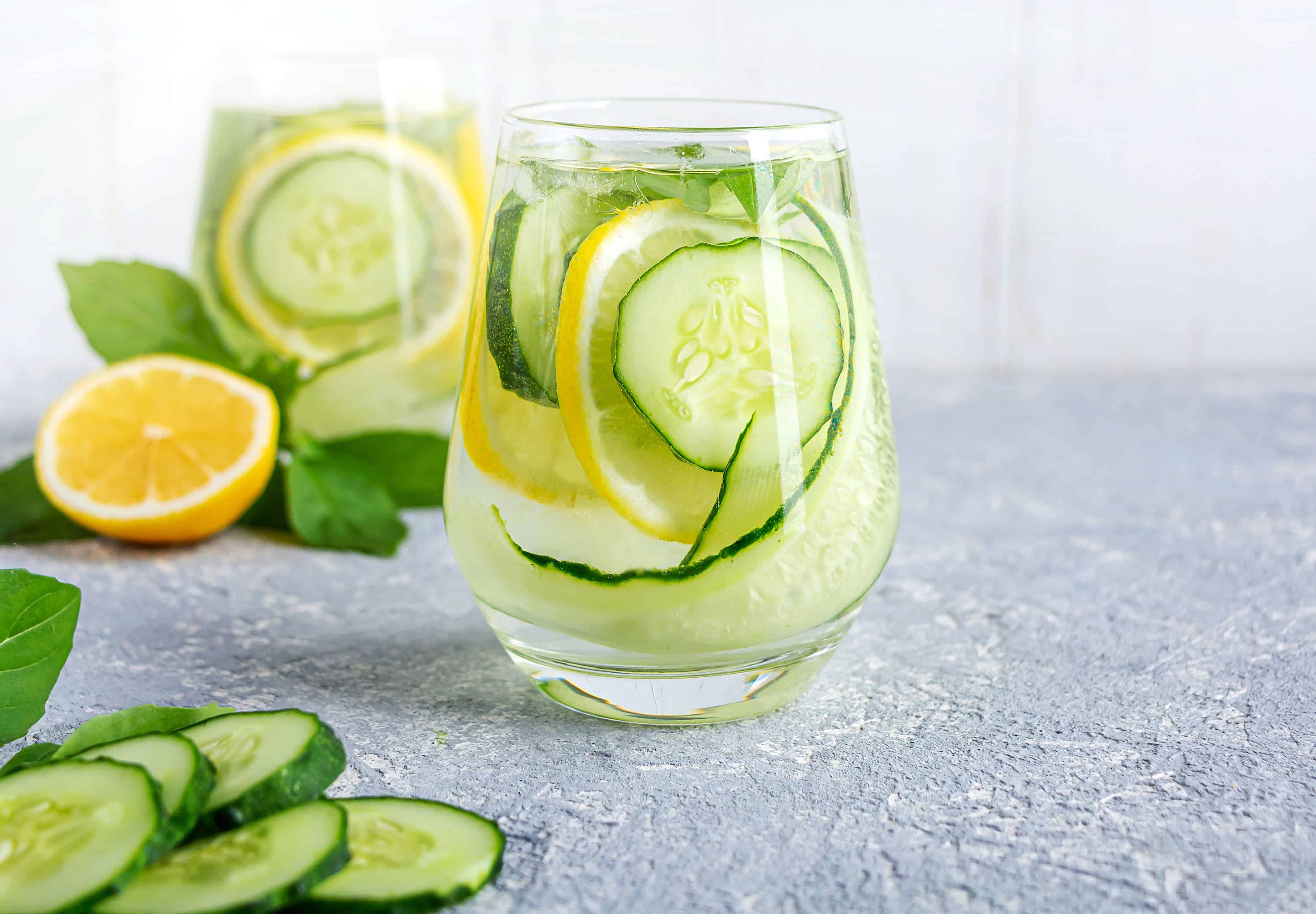 fresh cool detox water drink cucumber