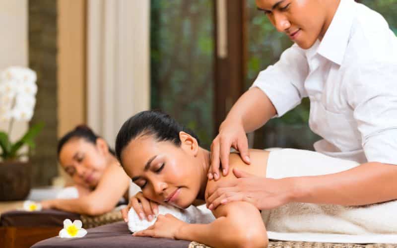 two women at wellness spa treatment